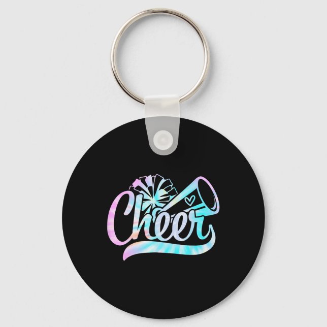 Chaveiro Tinta Tie Dye Cheerleading Para Esquadrão de Cheer (Frente)