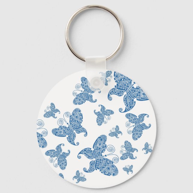 Chaveiro Tiny Blue Butterflies (Frente)