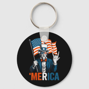 Chaveiro Tio Sam Merica Rock Engraçado 4 de Julho Americano