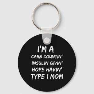 Chaveiro Tipo 1 Mês de Consciência da Diabetes Mãe