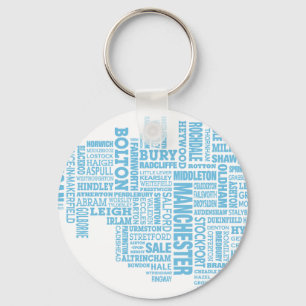 Chaveiro Tipo azul mapa de maior Manchester