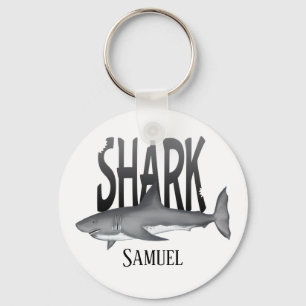 Chaveiro Tipografia da picada de tubarão-oceânico simples m