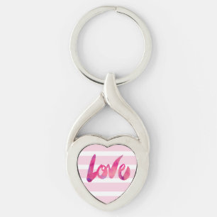 Chaveiro Tipografia de Amor Puro e Rosa Quente