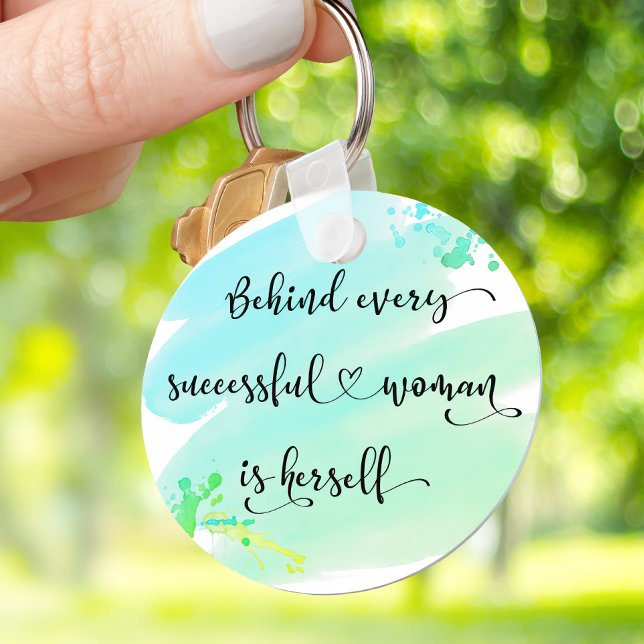 Chaveiro Tipografia de Cotação de Mulher com Êxito da Blue  (Criador carregado)