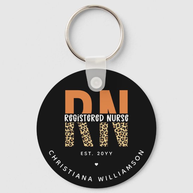 Chaveiro Tipografia de Leopard Enfermeira Registrada do RN  (Frente)