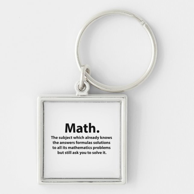 Chaveiro Tipografia de Matemática Matemática Divertida  (Frente)