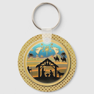 Chaveiro Tipografia de Natal Padrão Vermelho e Verde Sem Ol