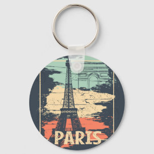 Chaveiro Tipografia de Paris: abstrato Eiffel poster.