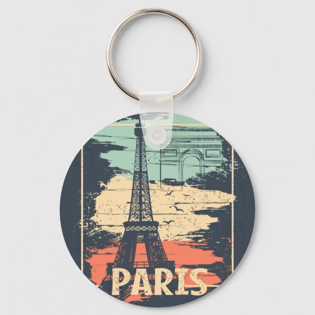 Chaveiro Tipografia de Paris: abstrato Eiffel poster. (Frente)