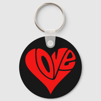 Chaveiro Tipografia do Amor em Forma de Coração