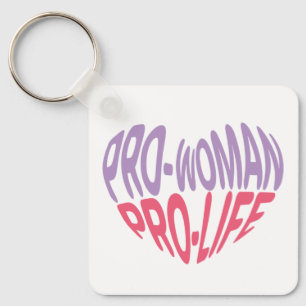 Chaveiro Tipografia em forma de coração Pro-Woman Pro Life