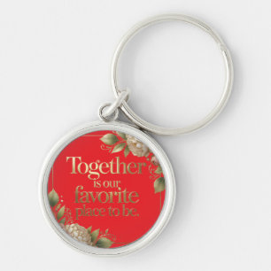 Chaveiro Tipografia Floral Ouro Elegante