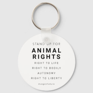 Chaveiro Tipografia Mínima dos Direitos dos Animais do Vega