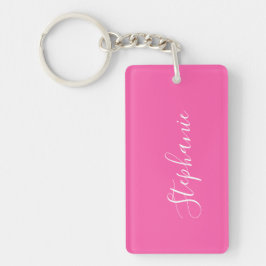 Chaveiro Tipografia moderna rosa personalizada 