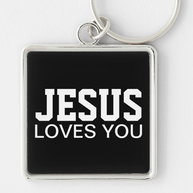 Chaveiro Tipografia Motivacional Jesus Te Ama (Frente)
