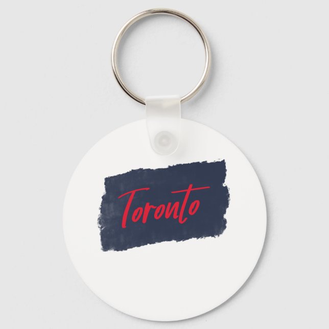 Chaveiro Tipografia Vermelha Manuscrita Toronto (Frente)