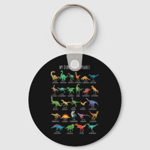 Chaveiro Tipos De Dinossauros Alphabet A-z Abc Dino Identif