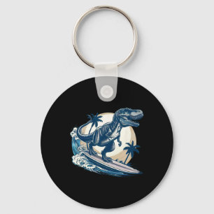 Chaveiro Tiranossauro Rex de Surfe Surfando Dinossauro Lo