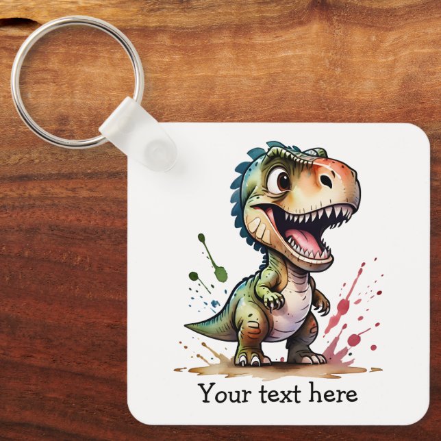 Chaveiro Tiranossauro Rex Personalizado com Efeito de Salpi (Frente)