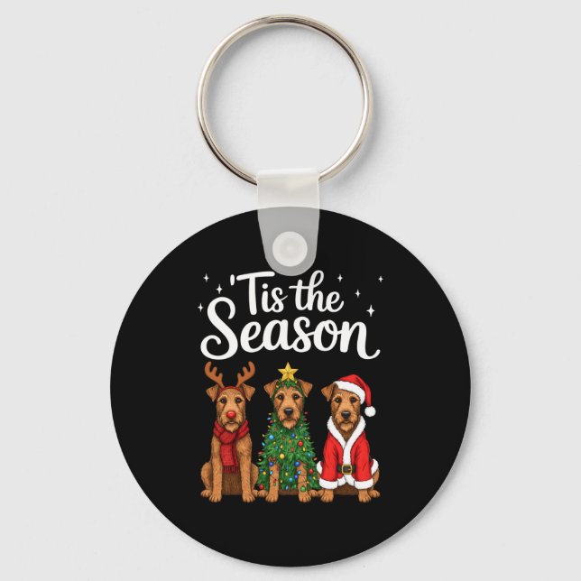 Chaveiro Tis The Season Irierrier Christmas Santa Dog Lover (Frente)