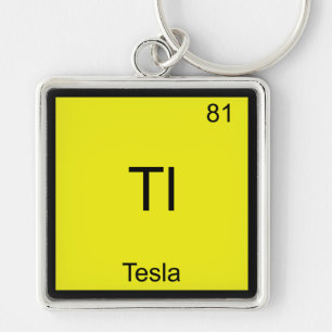 Chaveiro Tl - Camiseta do Símbolo do Elemento Químico Tesla