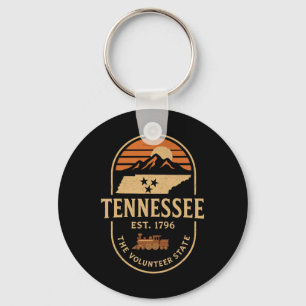 Chaveiro Tn Tennessee Vintage Est 1796 Laranja Bandeira Fum
