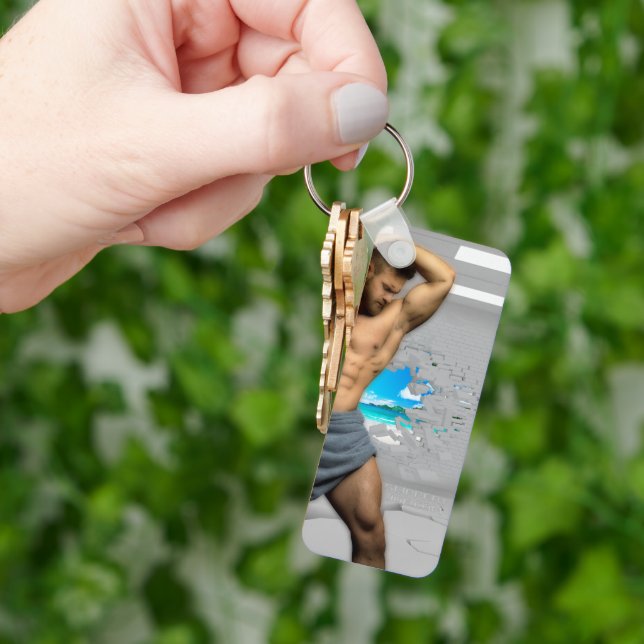 Chaveiro Toalha de Homem de SlipperyJoe quebrada parede bra (Mão)