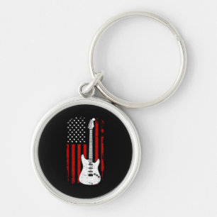 Chaveiro Toca Música Bandeira Americana US Guitarras Elétri