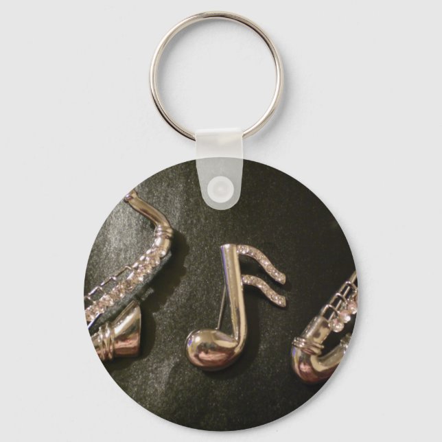 Chaveiro Tocar uma nota musical naquele saxofone (Frente)
