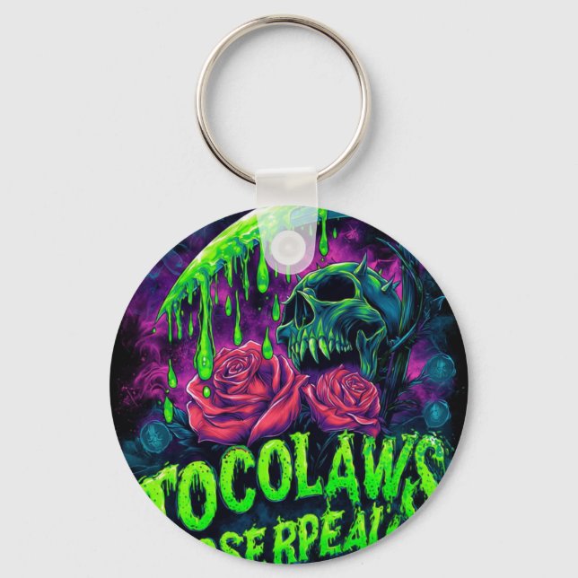 Chaveiro TOCOCLAWS Ceifador Caveira Slime Rosa Horror (Frente)