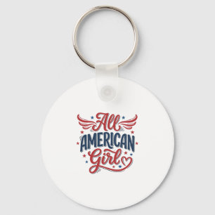 Chaveiro Toda a Garota Americana Desenho Vetorial Vintage P