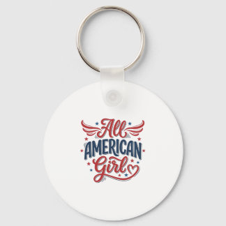 Chaveiro Toda a Garota Americana Desenho Vetorial Vintage P