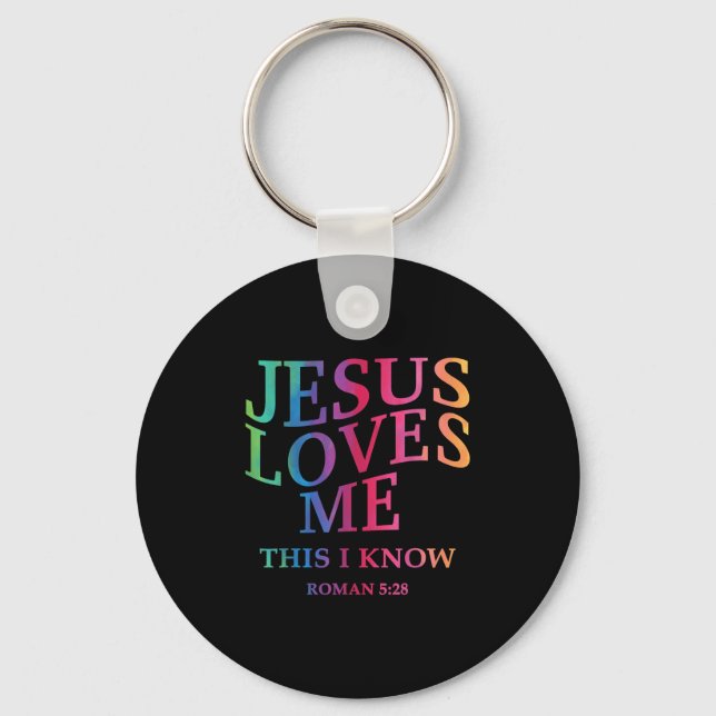 Chaveiro Toddler Girl Jesus Loves Me This I Know Christian  (Frente)
