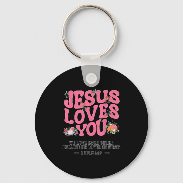 Chaveiro Toddler Jesus Loves You I Nk Christian God Sister  (Frente)
