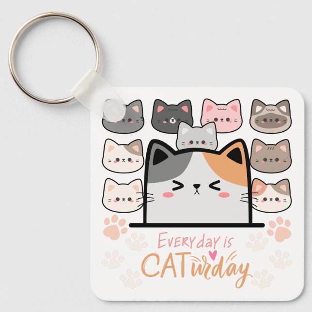 Chaveiro Todo dia é Cat-urday (Frente)