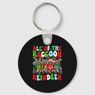 Chaveiro Todos os Raccoon Reindeer Xmas Grupo Santa Reindee