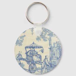 Chaveiro Toile - Azul e Branco