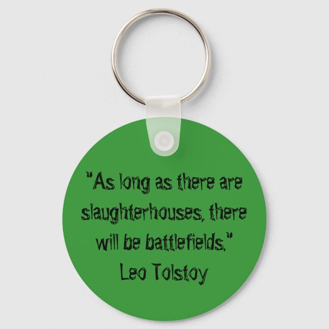 Chaveiro Tolstoy Vegetarian Quote (Frente)