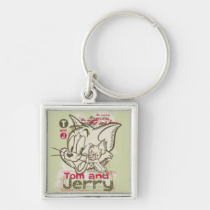 Chaveiro Tom e rosa e verde de Jerry