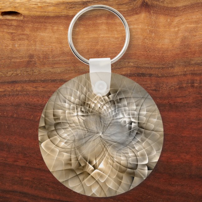 Chaveiro Tons da Terra Textura de Arte Fractal Moderna Abst (Frente)