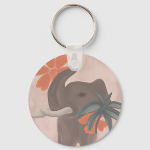 Chaveiro Tons de terra Elefante arte minimalista