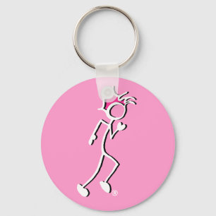 Chaveiro Tons rosa Stick-With-Sport Runner Stickman