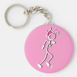 Chaveiro Tons rosa Stick-With-Sport Runner Stickman
