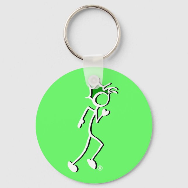 Chaveiro Tons verdes Stick-With-Sport Runner Stickman (Frente)