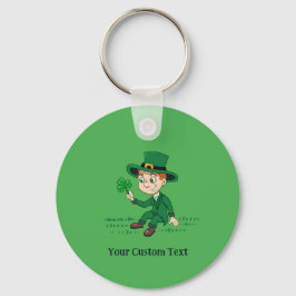 Chaveiro Toon leprechaun bonito com shamrock e arco-íris