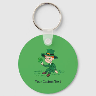 Chaveiro Toon leprechaun bonito com shamrock e arco-íris