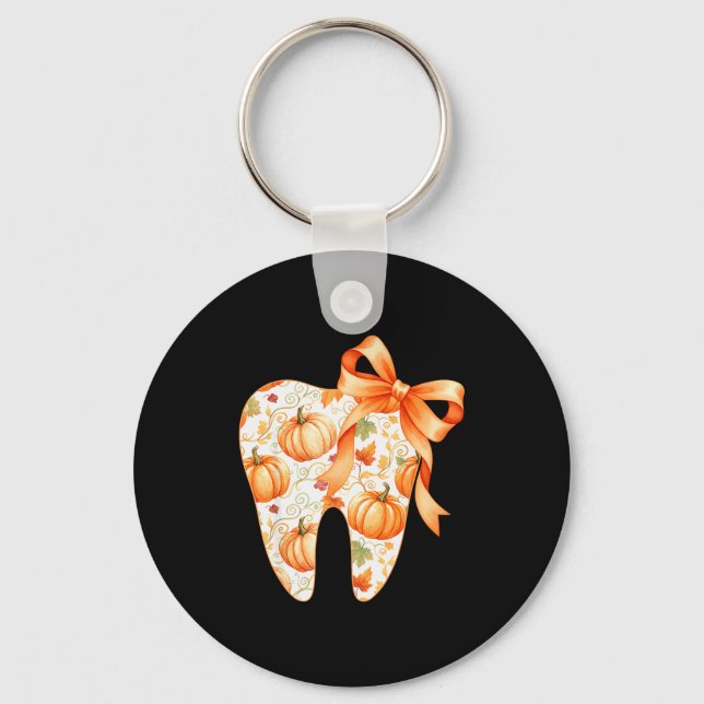 Chaveiro Tooth Coquette Bow Dentist Thanksgiving Dental Ist (Frente)