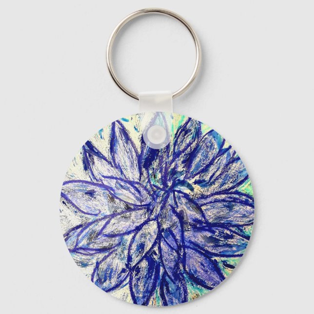 Chaveiro Toque de Botão Básico Rare Blue Dalhia (Frente)