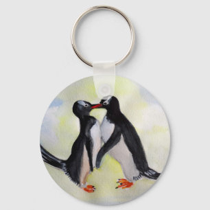 Chaveiro Toque de Botão de Amor dos Pinguins