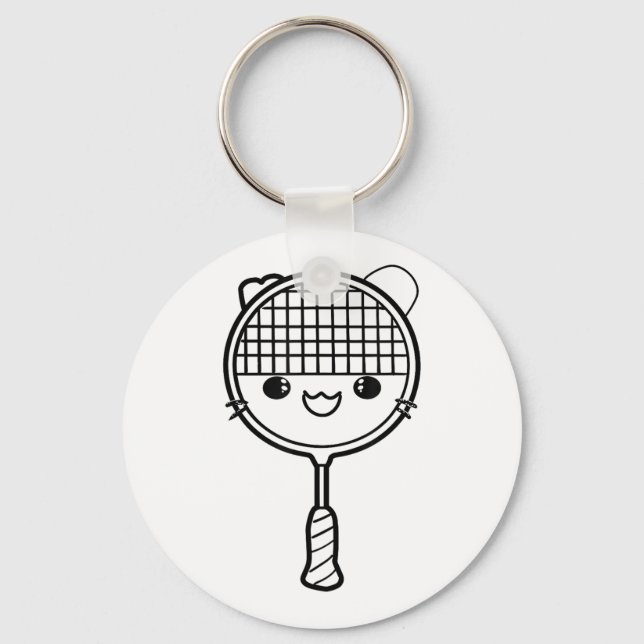 Chaveiro Toque de Cartoon de Badminton Racket (Frente)